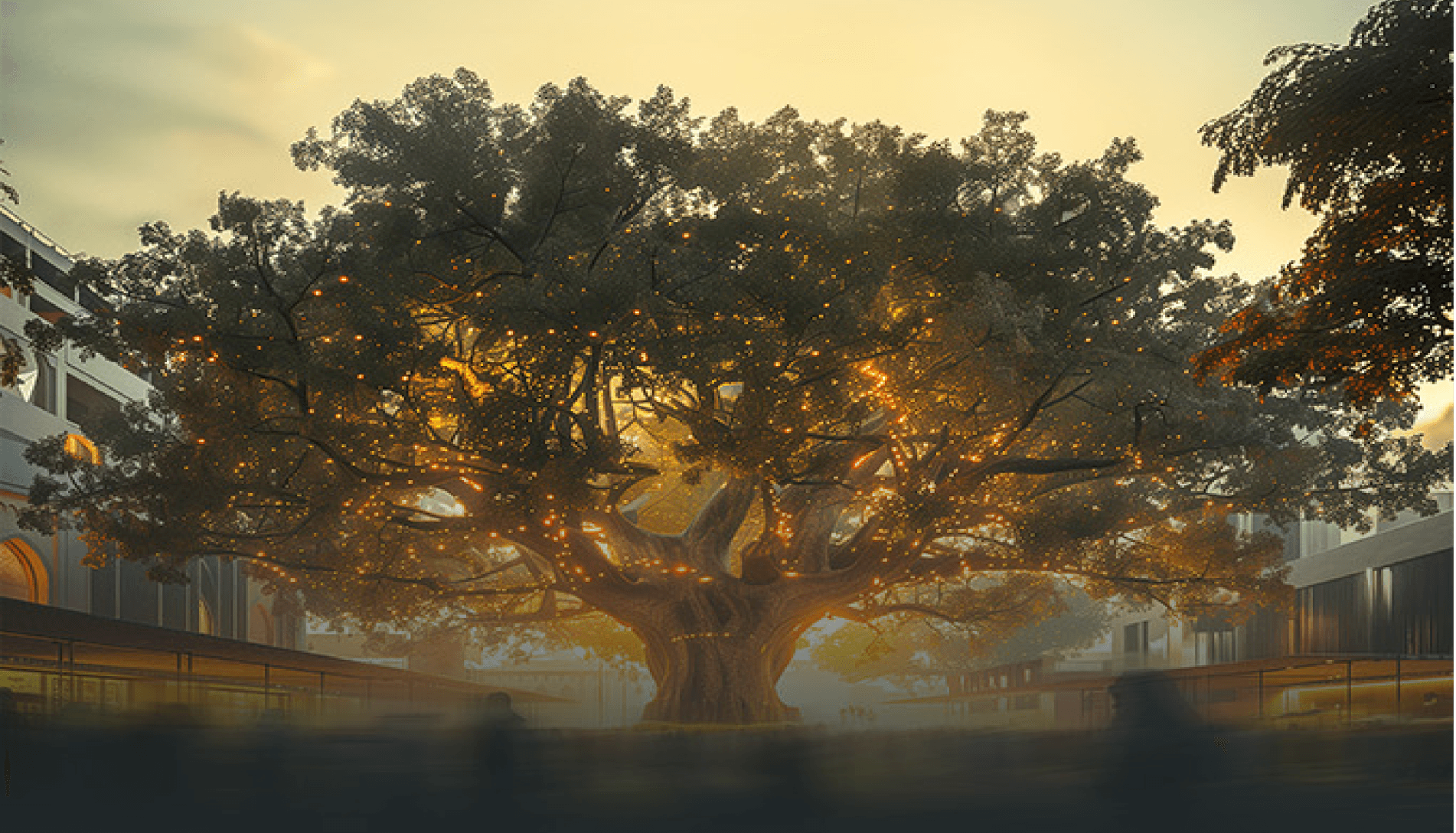 Tree in a landscaped area of a ROSHN Group community