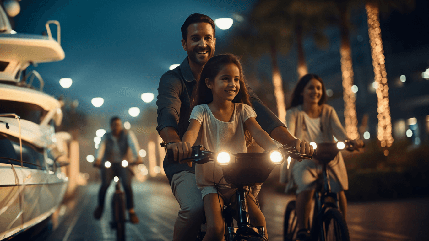 Residents strolling and cycling around MARAFY