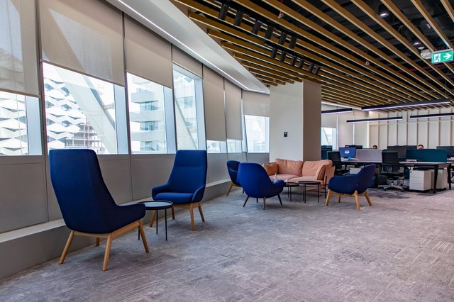 Interior view of ROSHN Group's modern office space