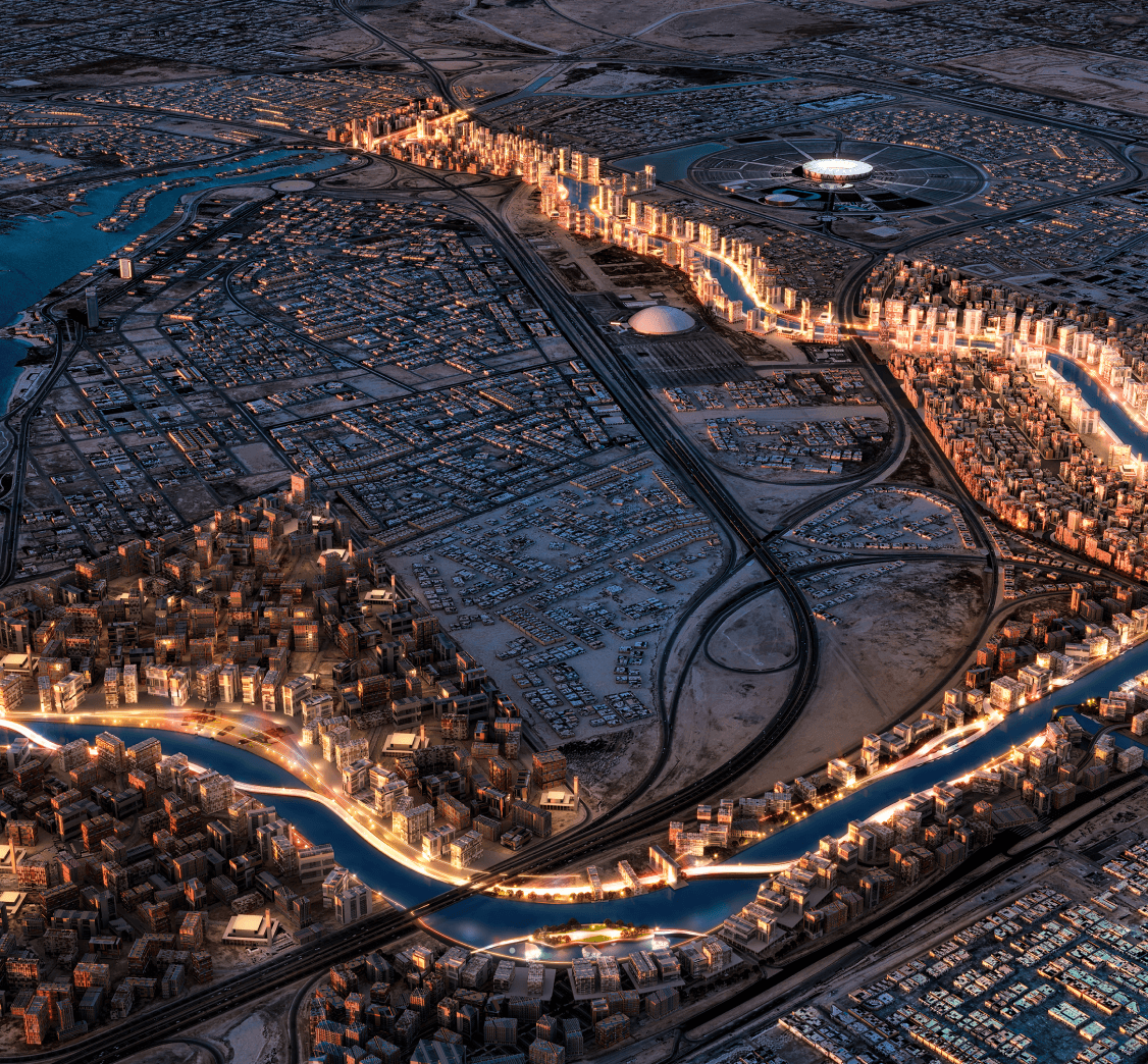 Aerial view of ROSHN Group's first mixed-use destination, MARAFY, in Jeddah